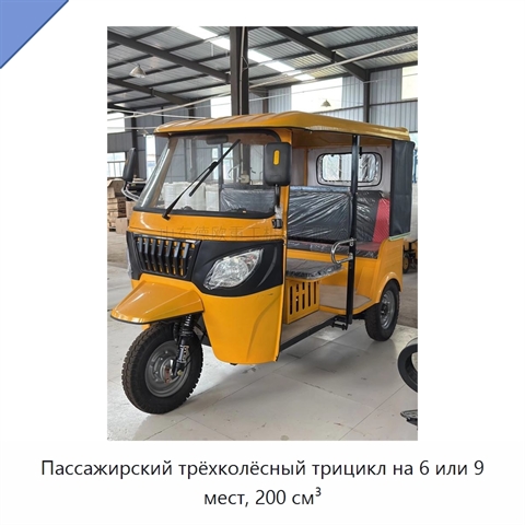 Пассажирский трёхколёсный трицикл на 6 или 9 мест, 200 см³