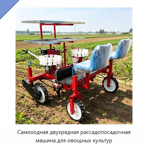 Самоходная двухрядная рассадопосадочная машина для овощных культур
