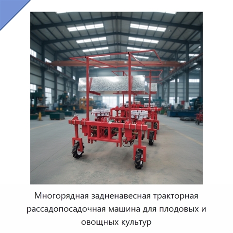 Многорядная задненавесная тракторная рассадопосадочная машина для плодовых и овощных культур