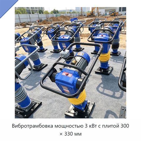 Вибротрамбовка мощностью 3 кВт с плитой 300 × 330 мм