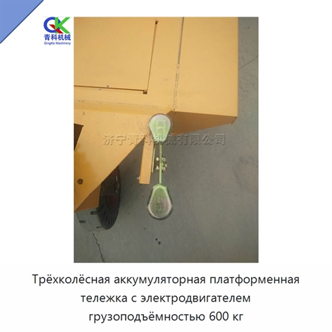 Трёхколёсная аккумуляторная платформенная тележка с электродвигателем грузоподъёмностью 600 кг