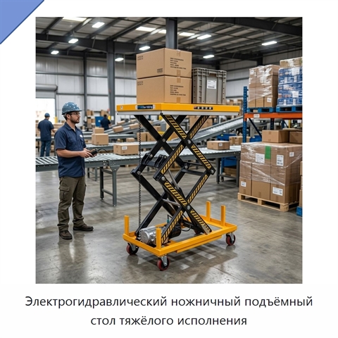 Электрогидравлический ножничный подъёмный стол тяжёлого исполнения
