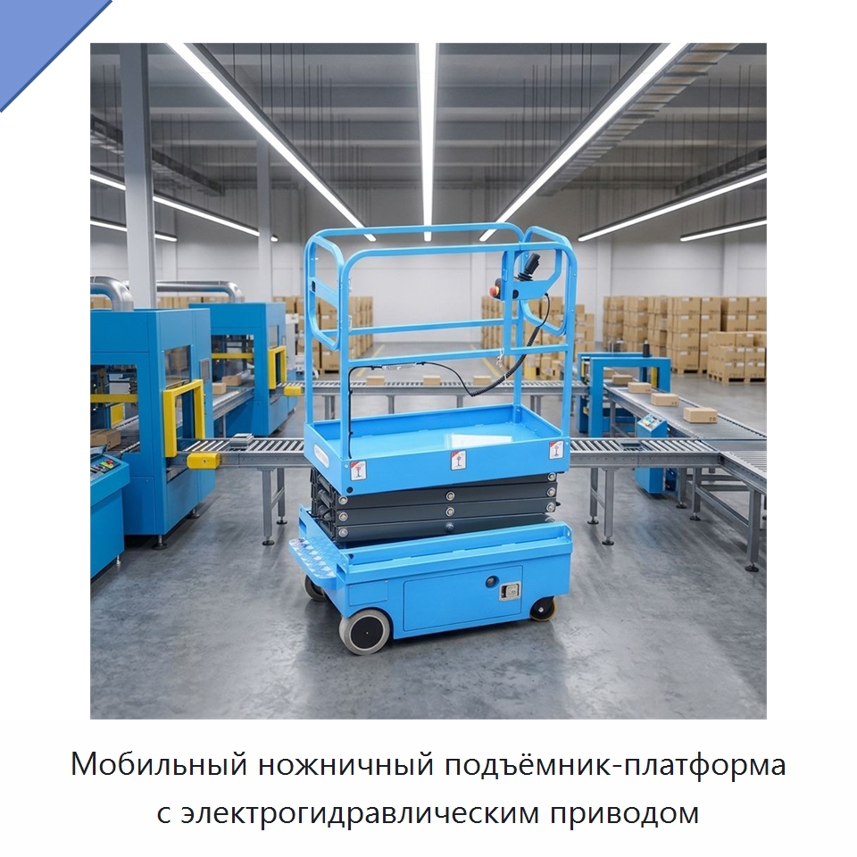 Мобильный ножничный подъёмник-платформа с электрогидравлическим приводом — Подъемные столы