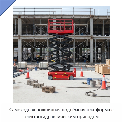 Самоходная ножничная подъёмная платформа с электрогидравлическим приводом