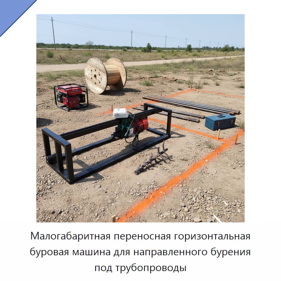 Малогабаритная переносная горизонтальная буровая машина для направленного бурения под трубопроводы — Специальная строительная техника
