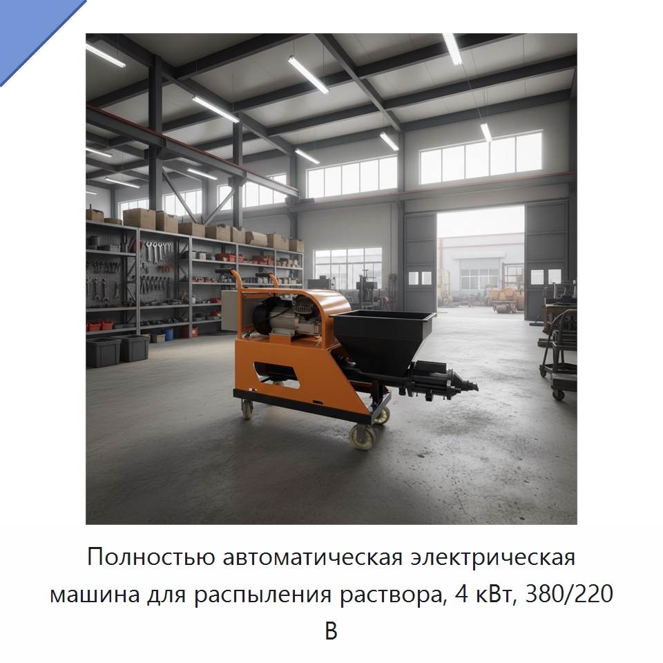 Полностью автоматическая электрическая машина для распыления раствора, 4 кВт, 380/220 В — Специальная строительная техника
