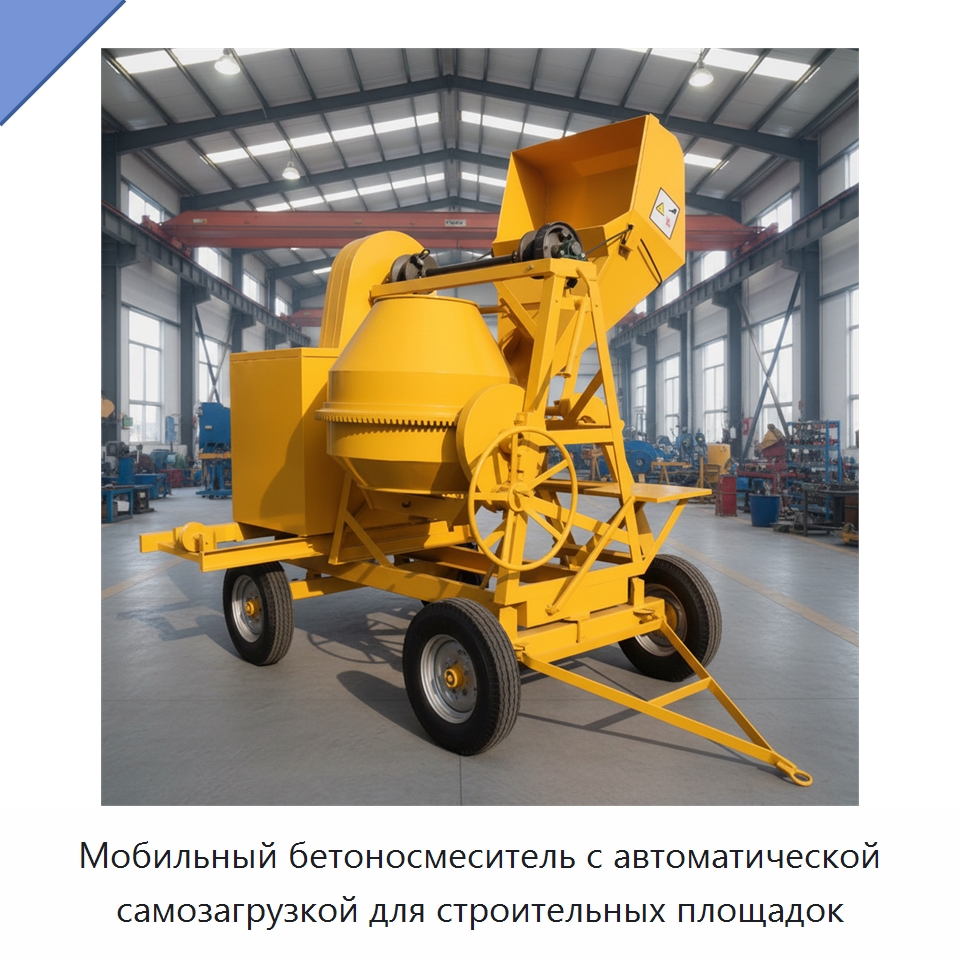 Мобильный бетоносмеситель с автоматической самозагрузкой для строительных площадок — Оборудование для работы с бетоном