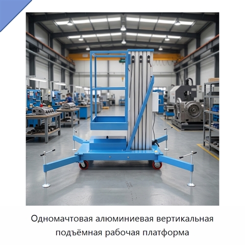 Одномачтовая алюминиевая вертикальная подъёмная рабочая платформа