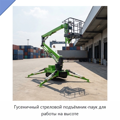 Гусеничный стреловой подъёмник-паук для работы на высоте