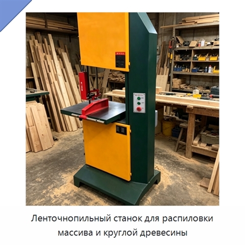 Ленточнопильный станок для распиловки массива и круглой древесины