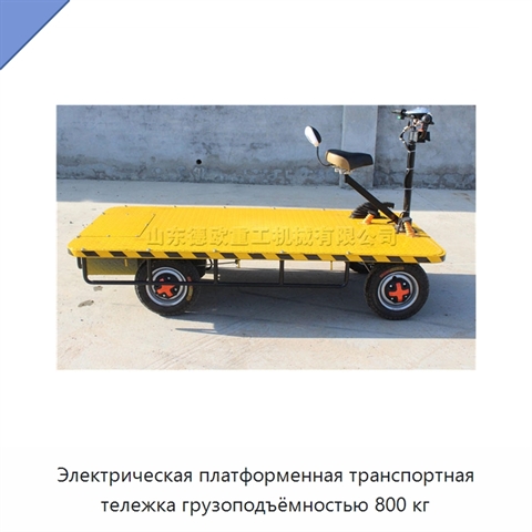 Электрическая платформенная транспортная тележка грузоподъёмностью 800 кг