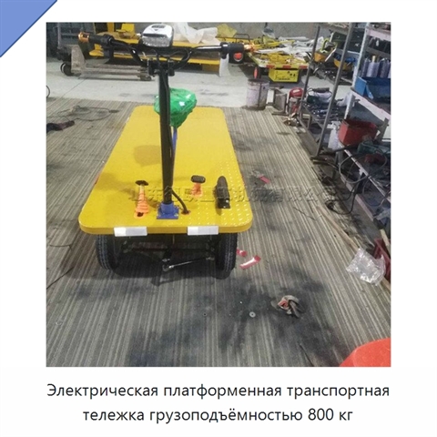 Электрическая платформенная транспортная тележка грузоподъёмностью 800 кг