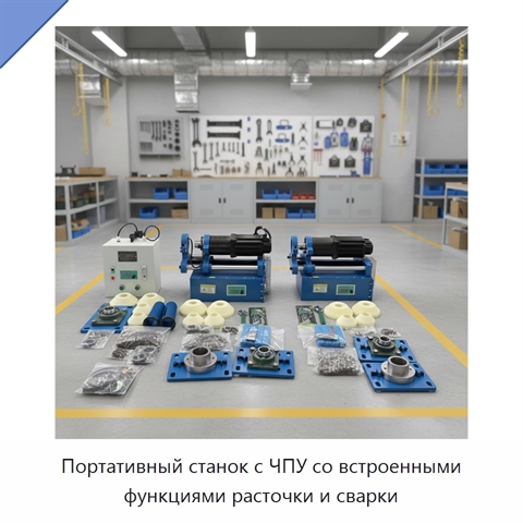 Портативный станок с ЧПУ со встроенными функциями расточки и сварки