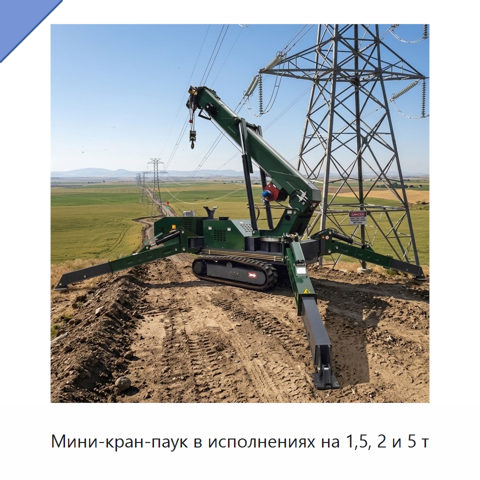 Мини-кран-паук в исполнениях на 1,5, 2 и 5 т — Краны