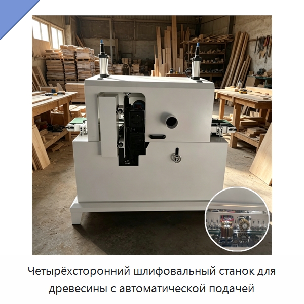 Четырёхсторонний шлифовальный станок для древесины с автоматической подачей — Специальное деревообрабатывающее оборудование
