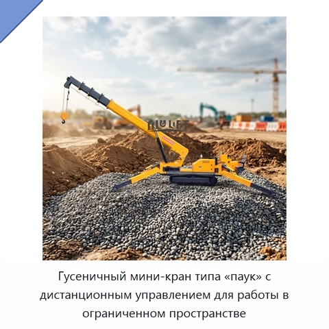 Гусеничный мини-кран типа «паук» с дистанционным управлением для работы в ограниченном пространстве
