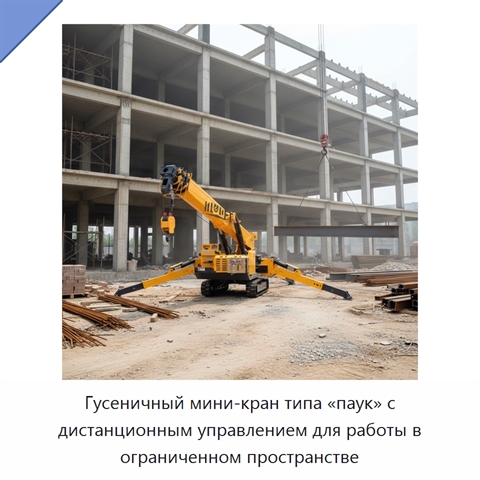 Гусеничный мини-кран типа «паук» с дистанционным управлением для работы в ограниченном пространстве
