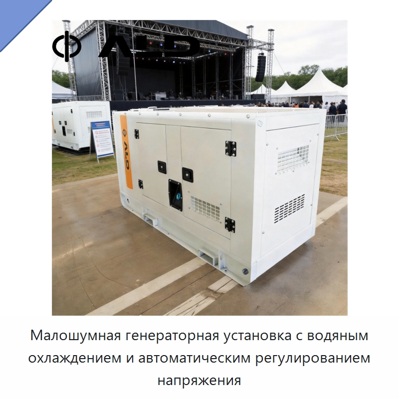 Малошумная генераторная установка с водяным охлаждением и автоматическим регулированием напряжения — Дизельные генераторы