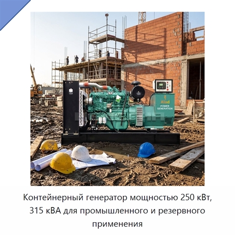 Контейнерный генератор мощностью 250 кВт, 315 кВА для промышленного и резервного применения