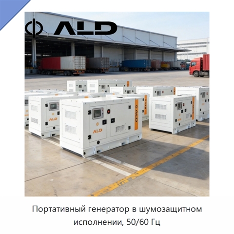 Портативный генератор в шумозащитном исполнении, 50/60 Гц