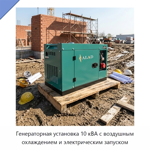 Генераторная установка 10 кВА с воздушным охлаждением и электрическим запуском