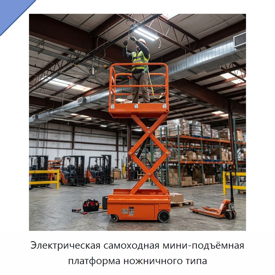 Электрическая самоходная мини-подъёмная платформа ножничного типа — Подъемные столы