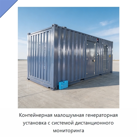 Контейнерная малошумная генераторная установка с системой дистанционного мониторинга