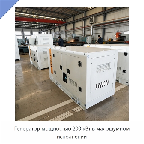 Генератор мощностью 200 кВт в малошумном исполнении