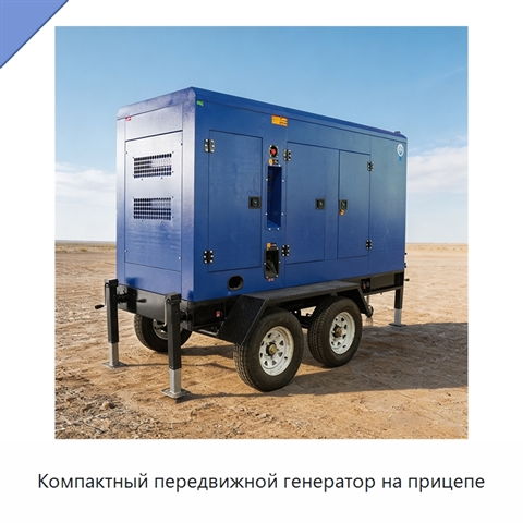 Компактный передвижной генератор на прицепе