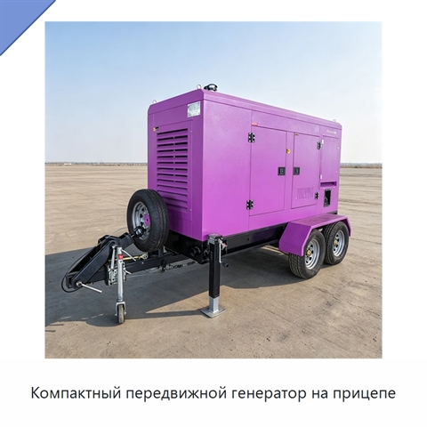 Компактный передвижной генератор на прицепе