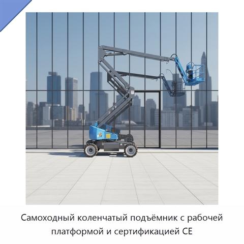 Самоходный коленчатый подъёмник с рабочей платформой и сертификацией CE