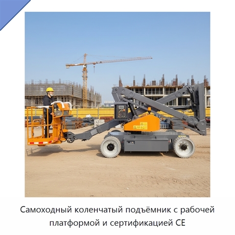 Самоходный коленчатый подъёмник с рабочей платформой и сертификацией CE