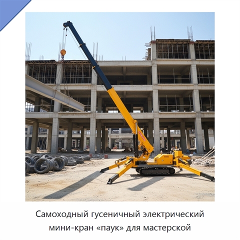 Самоходный гусеничный электрический мини-кран «паук» для мастерской