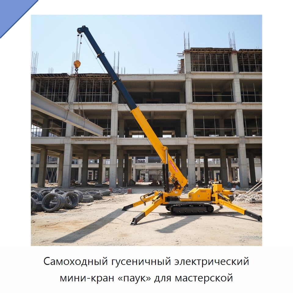 Самоходный гусеничный электрический мини-кран «паук» для мастерской — Краны