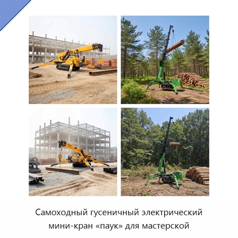 Самоходный гусеничный электрический мини-кран «паук» для мастерской