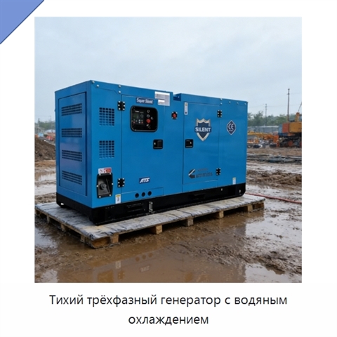 Тихий трёхфазный генератор с водяным охлаждением