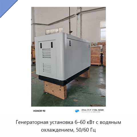 Генераторная установка 6–60 кВт с водяным охлаждением, 50/60 Гц
