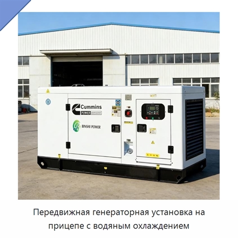 Передвижная генераторная установка на прицепе с водяным охлаждением