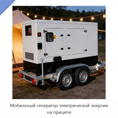 Мобильный генератор электрической энергии на прицепе