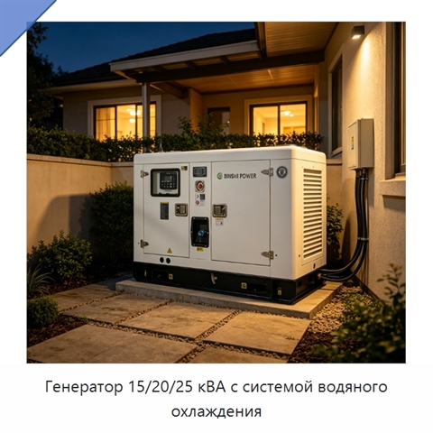 Генератор 15/20/25 кВА с системой водяного охлаждения