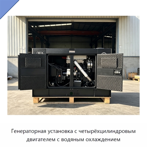 Генераторная установка с четырёхцилиндровым двигателем с водяным охлаждением
