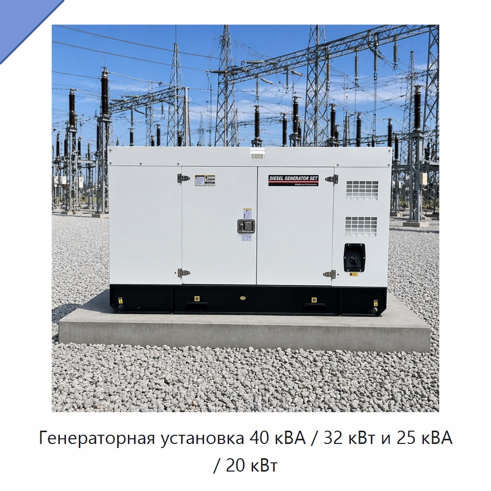 Генераторная установка 40 кВА / 32 кВт и 25 кВА / 20 кВт — Дизельные генераторы