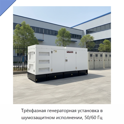 Трёхфазная генераторная установка в шумозащитном исполнении, 50/60 Гц