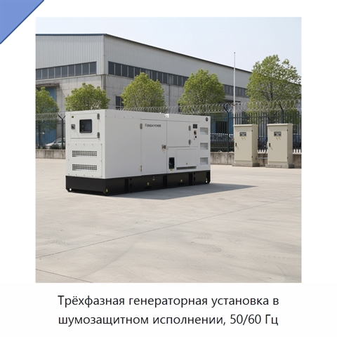 Трёхфазная генераторная установка в шумозащитном исполнении, 50/60 Гц