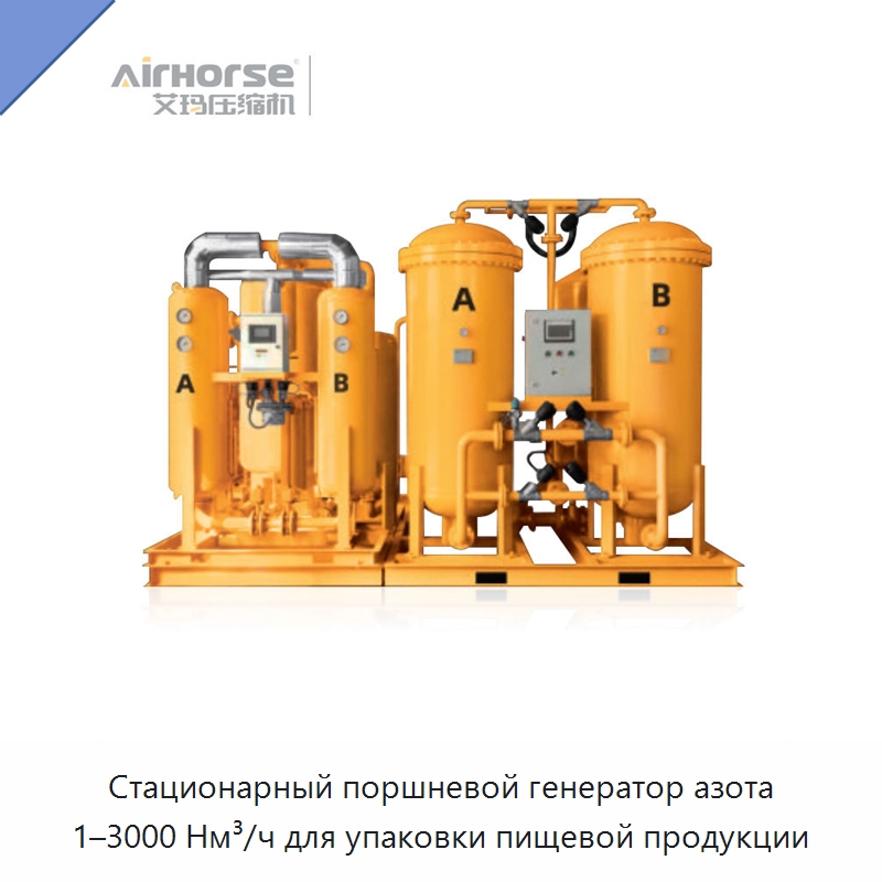 Стационарный поршневой генератор азота 1–3000 Нм³/ч для упаковки пищевой продукции — Промышленные компрессоры