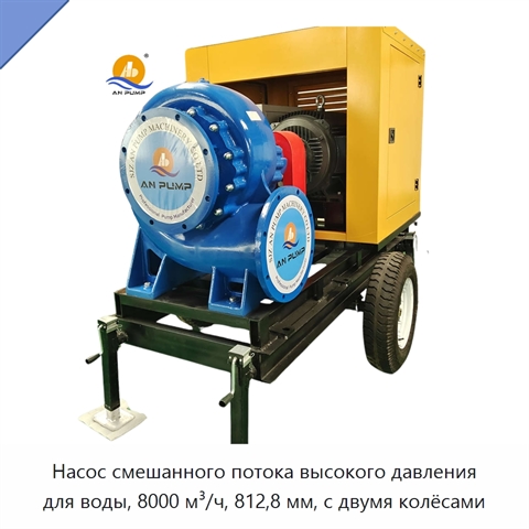 Насос смешанного потока высокого давления для воды, 8000 м³/ч, 812,8 мм, с двумя колёсами