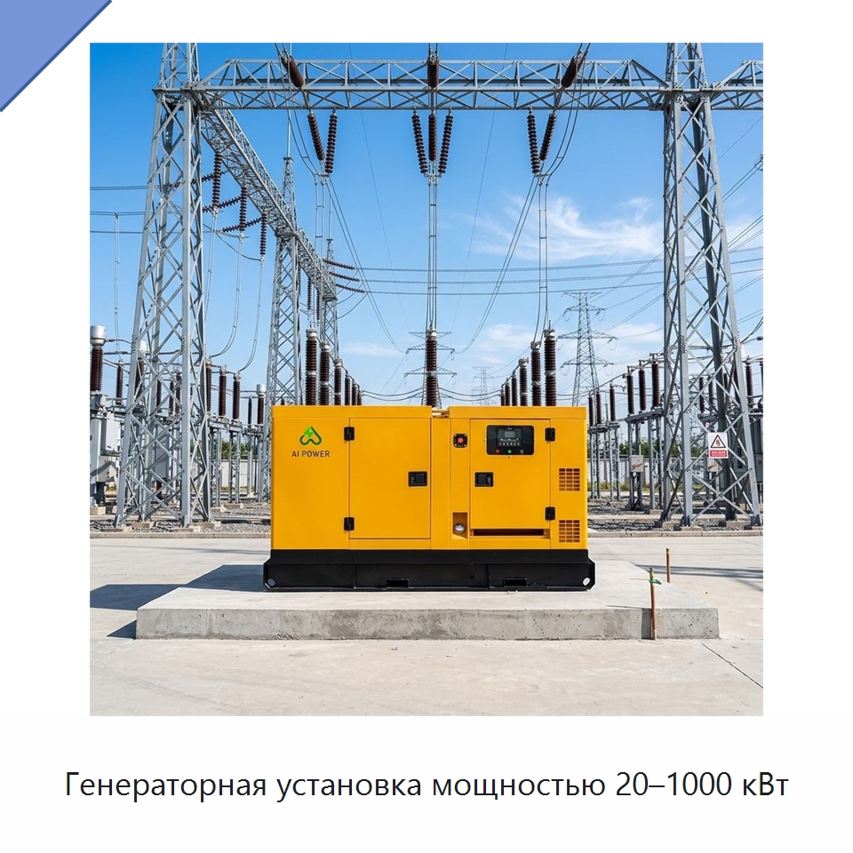 Генераторная установка мощностью 20–1000 кВт — Дизельные генераторы