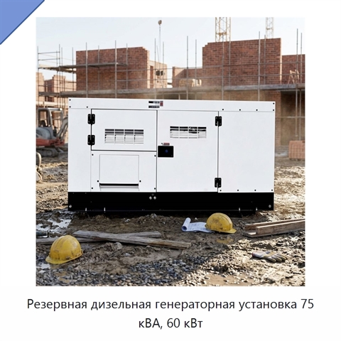 Резервная дизельная генераторная установка 75 кВА, 60 кВт