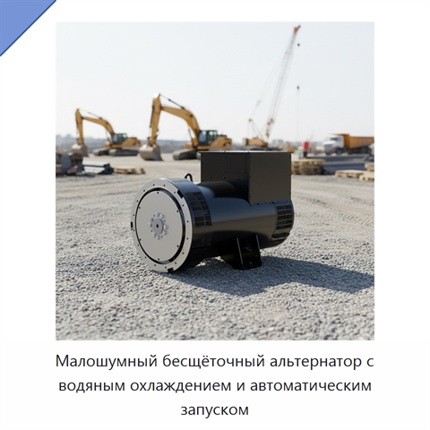 Малошумный бесщёточный альтернатор с водяным охлаждением и автоматическим запуском