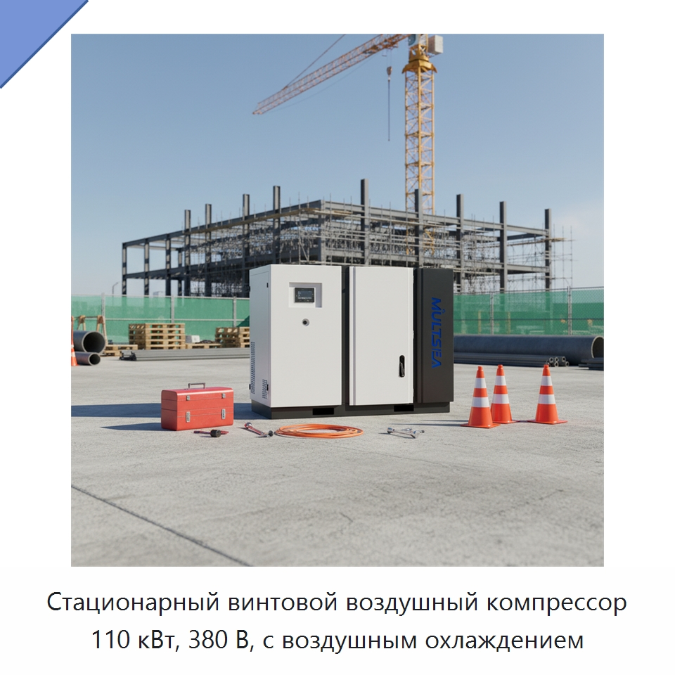 Стационарный винтовой воздушный компрессор 110 кВт, 380 В, с воздушным охлаждением — Промышленные компрессоры